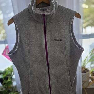 Columbia Heather Gray Fleece Vest